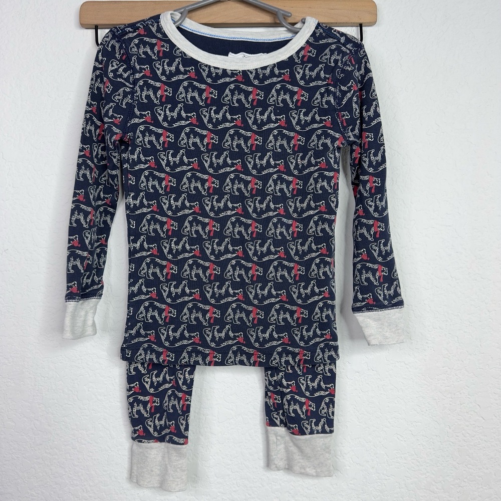 Crewcuts Pajama Set‎ Toddler Boy Size 3 Blue Bear Animal 2PC Sleepwear Playful